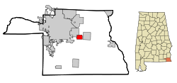 Houston County Alabama Incorporated and Unincorporated areas Avon Highlighted.svg