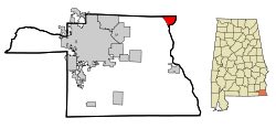 Houston County Alabama Incorporated and Unincorporated areas Columbia Highlighted.svg