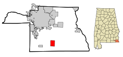 Houston County Alabama Incorporated and Unincorporated areas Cottonwood Highlighted.svg