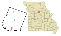 Howard County Missouri Incorporated and Unincorporated areas Franklin Highlighted.svg