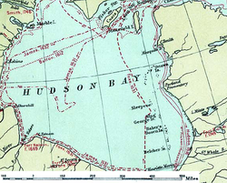 Historische Karte der Hudson Bay mit Ottawa Islands