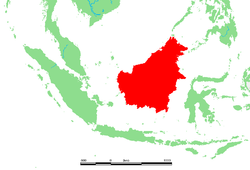Lage von Borneo (Kalimantan)