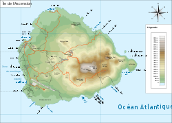 Topographische Karte von Ascension