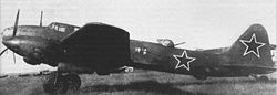 Iljuschin Il-6 mit Tscharomski ATsch-30BF Triebwerken.