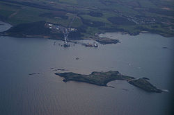 Ein Luftbild von Inchcolm