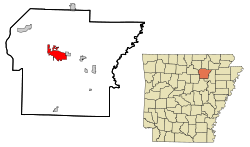 Independence County Arkansas Incorporated and Unincorporated areas Batesville Highlighted.svg