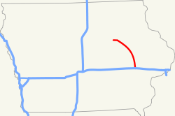 Streckenverlauf der Interstate 380 (IA)