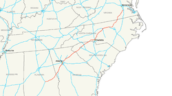 Streckenverlauf der Interstate 85