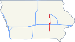 Karte der Iowa Highway 21