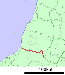 Strecke der Yonesaka-Linie
