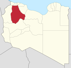 Die Lage von Al-Dschabal al-Gharbi in Libyen