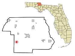 Jackson County Florida Incorporated and Unincorporated areas Alford Highlighted.svg