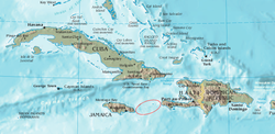 Lage des Jamaica Channel zwischen Jamaica und Hispaniola