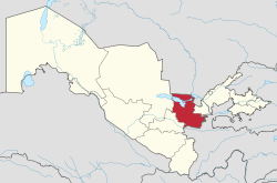 Lage der Provinz Jizzaxin Usbekistan