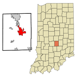 Johnson County Indiana Incorporated and Unincorporated areas Franklin Highlighted.svg