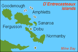 Lage im Archipel der D'Entrecasteaux-Inseln