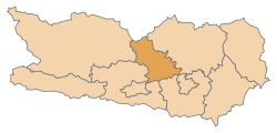 Lage des Bezirks Feldkirchen im Bundesland Kärnten (anklickbare Karte)