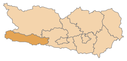 Lage des Bezirks Hermagor im Bundesland Kärnten (anklickbare Karte)