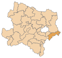 Lage des Bezirks Bruck an der Leitha im Bundesland Niederösterreich (anklickbare Karte)