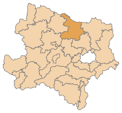 Lage des Bezirks Hollabrunn im Bundesland Niederösterreich (anklickbare Karte)