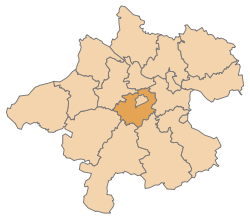 Lage des Bezirks Wels-Land im Bundesland Oberösterreich (anklickbare Karte)