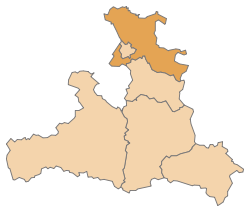 Lage des Bezirks Salzburg-Umgebung im Bundesland Salzburg (anklickbare Karte)