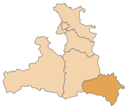 Lage des Bezirks Tamsweg im Bundesland Salzburg (anklickbare Karte)