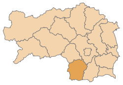 Lage des Bezirks Deutschlandsberg im Bundesland Steiermark (anklickbare Karte)