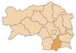 Lage des Bezirks Leibnitz im Bundesland Steiermark (anklickbare Karte)