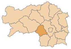 Lage des Bezirks Voitsberg im Bundesland Steiermark (anklickbare Karte)