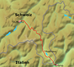 Strecke der Berninabahn
