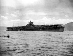 Katsuragi am 31. Januar 1946 als Transportschiff im Hafen von Rabaul