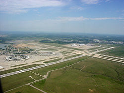 Luftaufnahme des Flughafens Kansas City