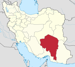 Lage der Provinz Kerman im Iran