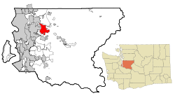 King County Washington Incorporated and Unincorporated areas Sammamish Highlighted.svg