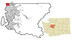 King County Washington Incorporated and Unincorporated areas Shoreline Highlighted.svg