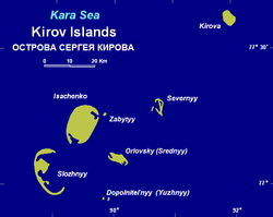Karte der Kirow-Inseln