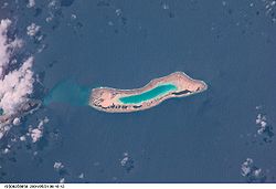 NASA-Bild des Knox-Atolls, links die Klee-Passage