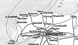 Bahnstrecken um Königsberg 1938