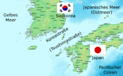 Karte mit der Lage der Koreastraße