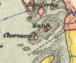 Koresand und Mandø auf einer Karte von 1880