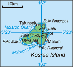 Kosrae-Inseln (Lelu im Osten, rechts)