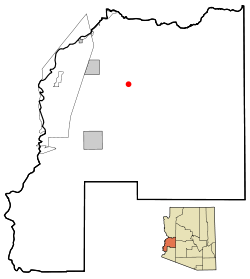 La Paz County Incorporated and Unincorporated areas Bouse highlighted.svg