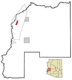 La Paz County Incorporated and Unincorporated areas Poston highlighted.svg