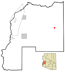 La Paz County Incorporated and Unincorporated areas Wenden highlighted.svg