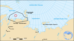 Die Lage der Iswestija-ZIK-Inseln in der KaraseeStrichlinie: Grenze des Naturschutzgebietes Bolschoi Arktitscheski Sapowednik