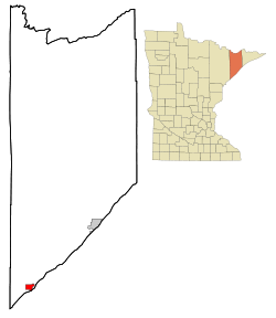 Lake County Minnesota Incorporated and Unincorporated areas Two Harbors Highlighted.svg