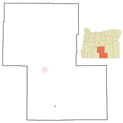 Lake County Oregon Incorporated and Unincorporated areas Paisley Highlighted.svg