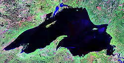 Lage der Isle Royale im Oberen See (Lake Superior)