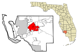Lee County Florida Incorporated and Unincorporated areas Fort Myers Highlighted.svg